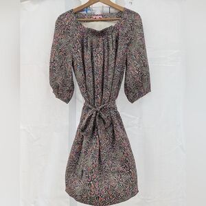 Lilly Pulitzer | Sandpiper Peacock Print Colorful Silk Dress Size 6 Lined Belted
